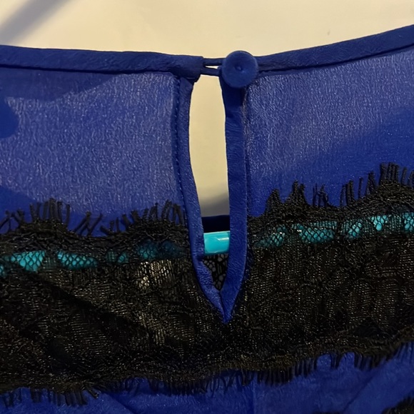 Rebecca Taylor Navy Silk Lace Dress size 6 - Picture 5 of 8